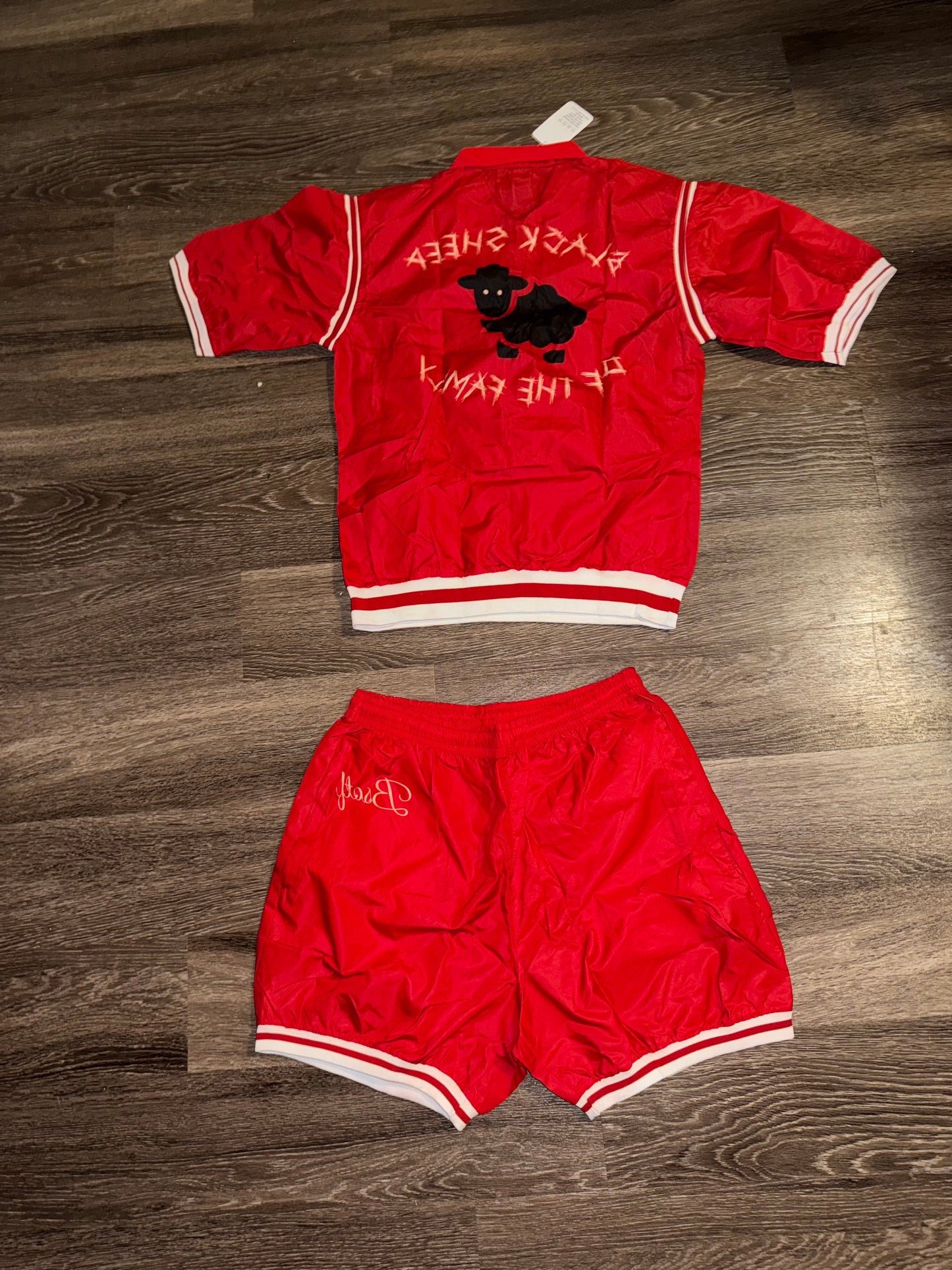 Women Red Short Windbreaker