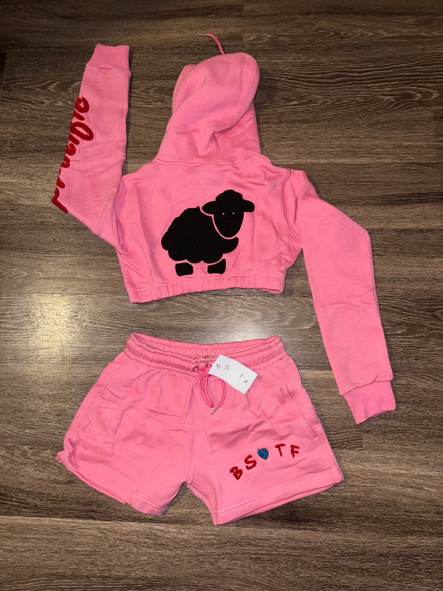 Woke pink Crop Top Set