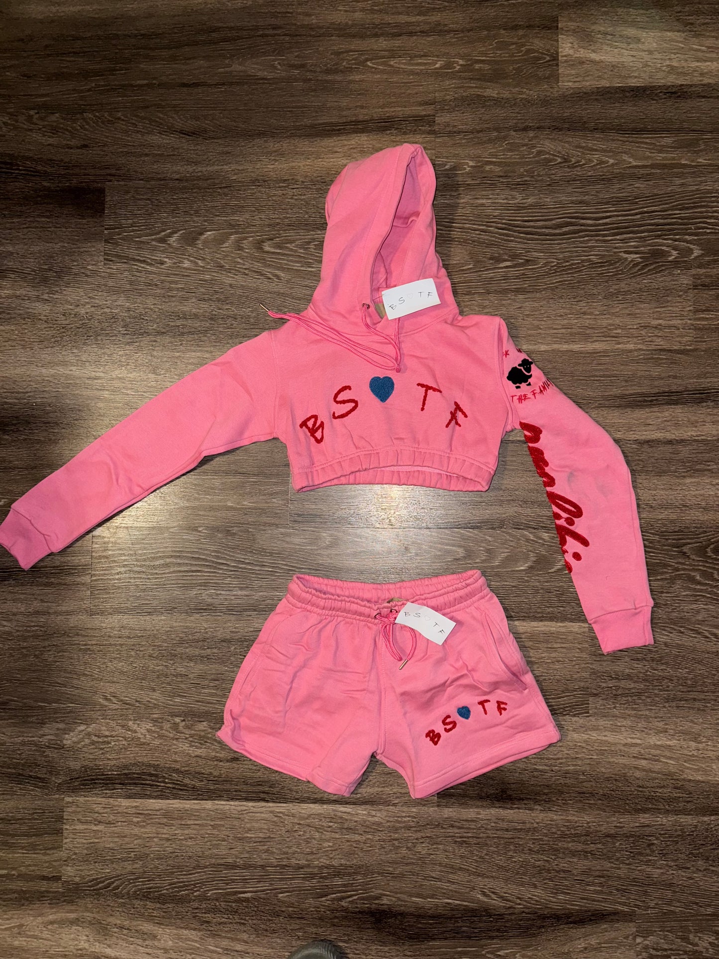 Woke pink Crop Top Set