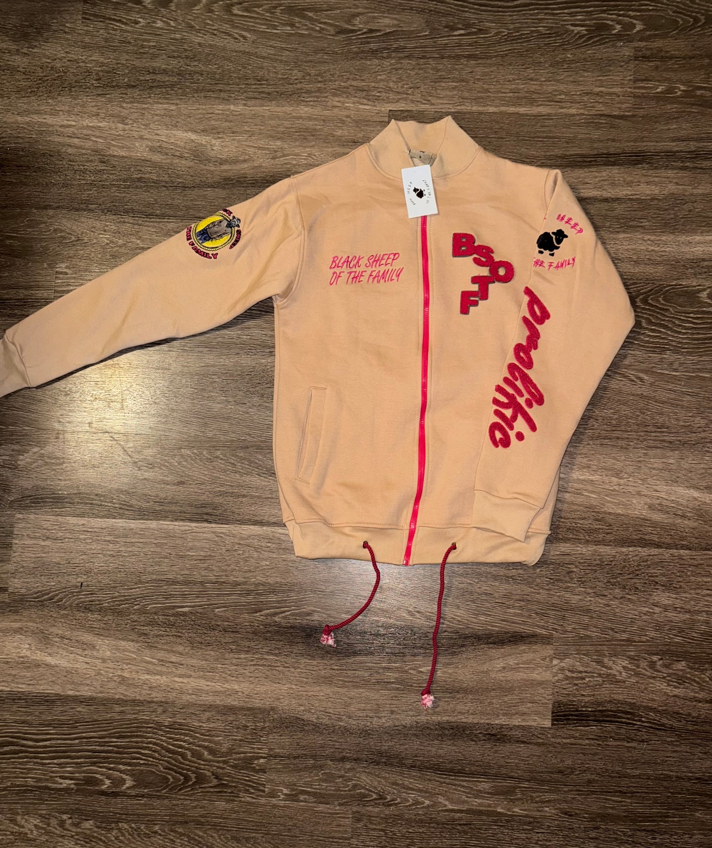 Tan & Pink Jacket & Short Set