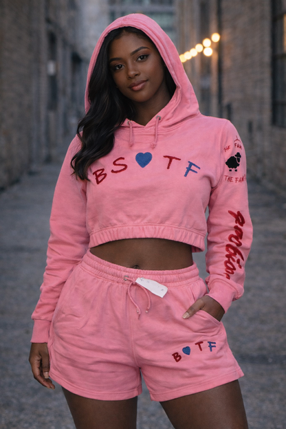 Woke pink Crop Top Set